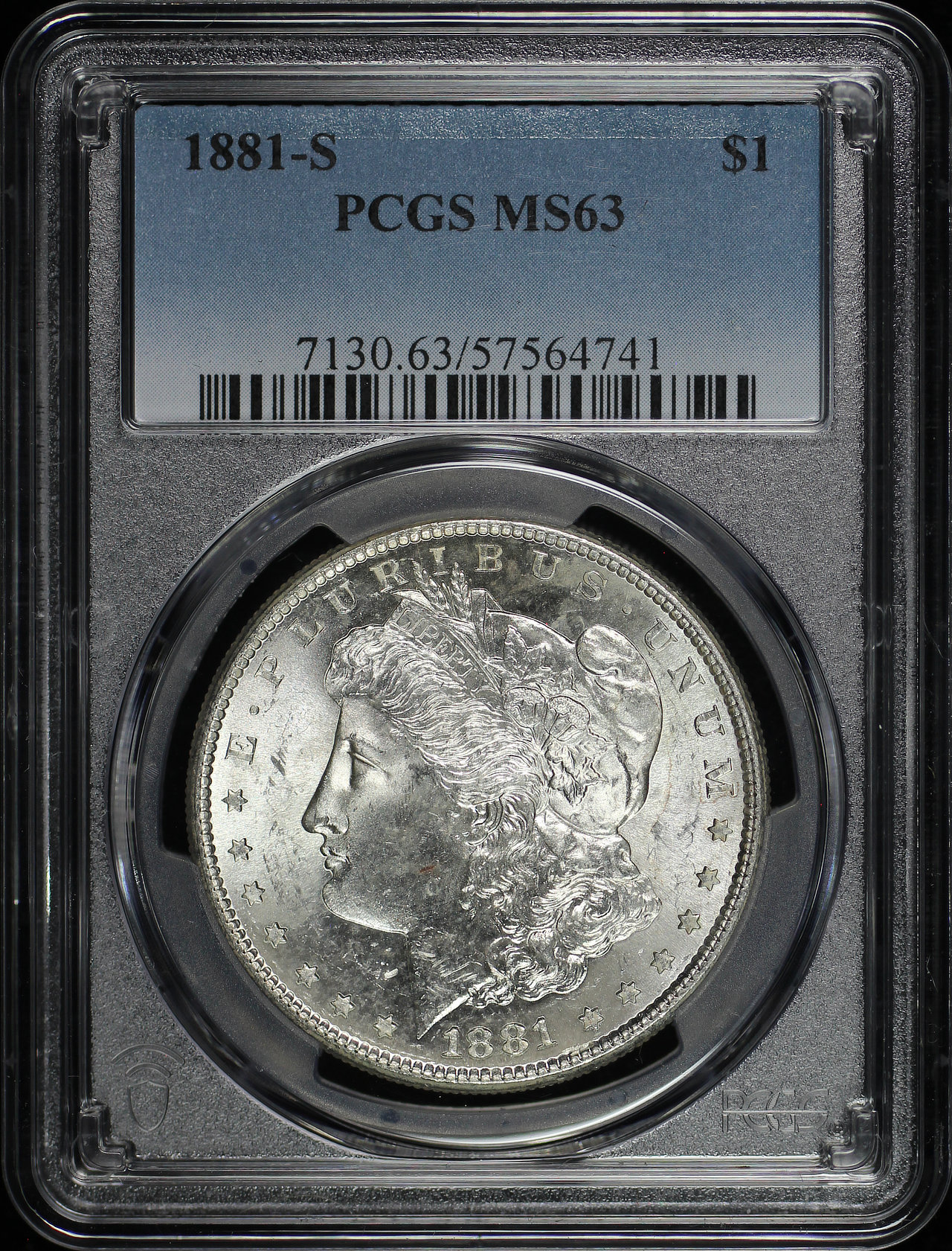 Obverse of this 1881-S Morgan Dollar PCGS MS-63
