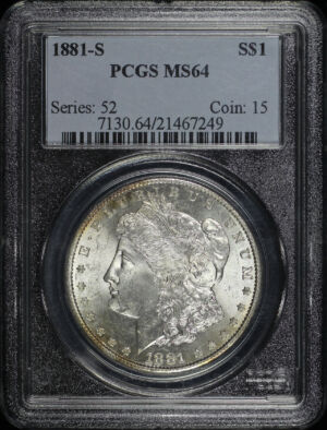 Obverse of this 1881-S Morgan Dollar PCGS MS-64