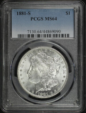 Obverse of this 1881-S Morgan Dollar PCGS MS-64