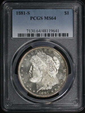 Obverse of this 1881-S Morgan Dollar PCGS MS-64