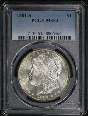Obverse of this 1881-S Morgan Dollar PCGS MS-64