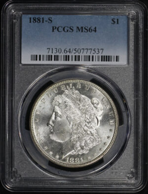 Obverse of this 1881-S Morgan Dollar PCGS MS-64