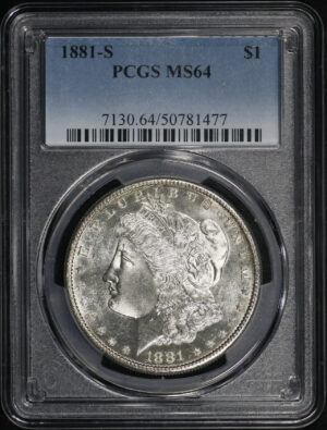 Obverse of this 1881-S Morgan Dollar PCGS MS-64