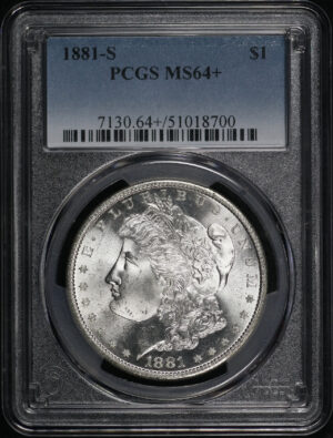 Obverse of this 1881-S Morgan Dollar PCGS MS-64+