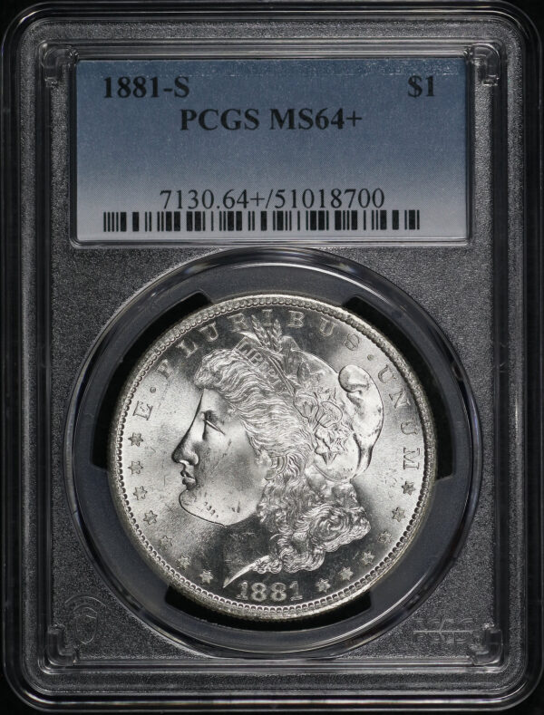 Obverse of this 1881-S Morgan Dollar PCGS MS-64+