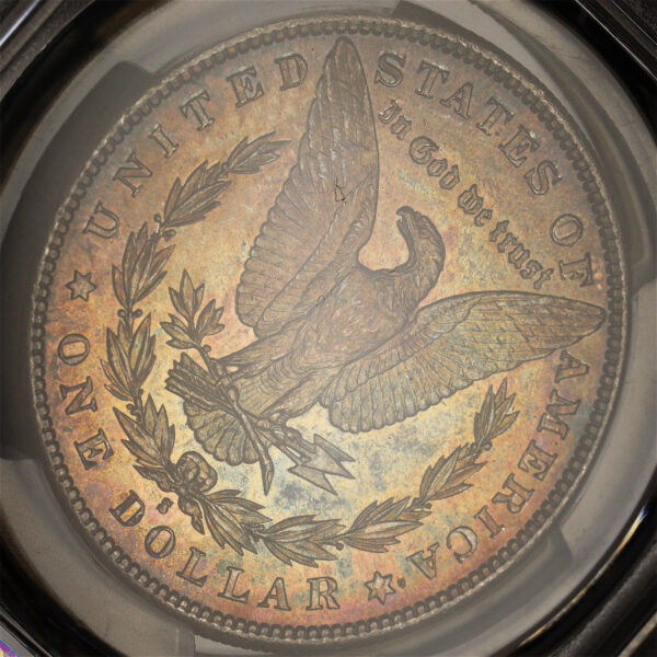 Gallery image of this 1881-S Morgan Dollar PCGS MS-64 Smoky Crimson Hue Toning