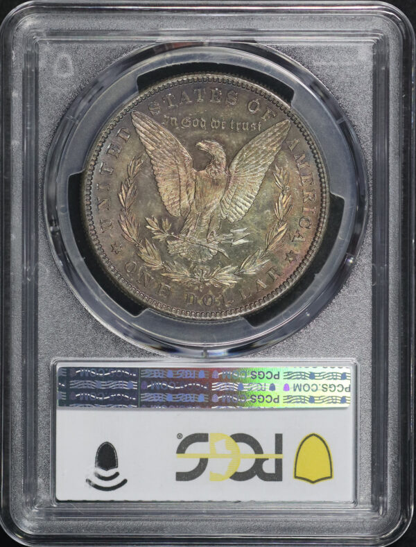 Reverse of this 1881-S Morgan Dollar PCGS MS-64 Smoky Crimson Hue Toning