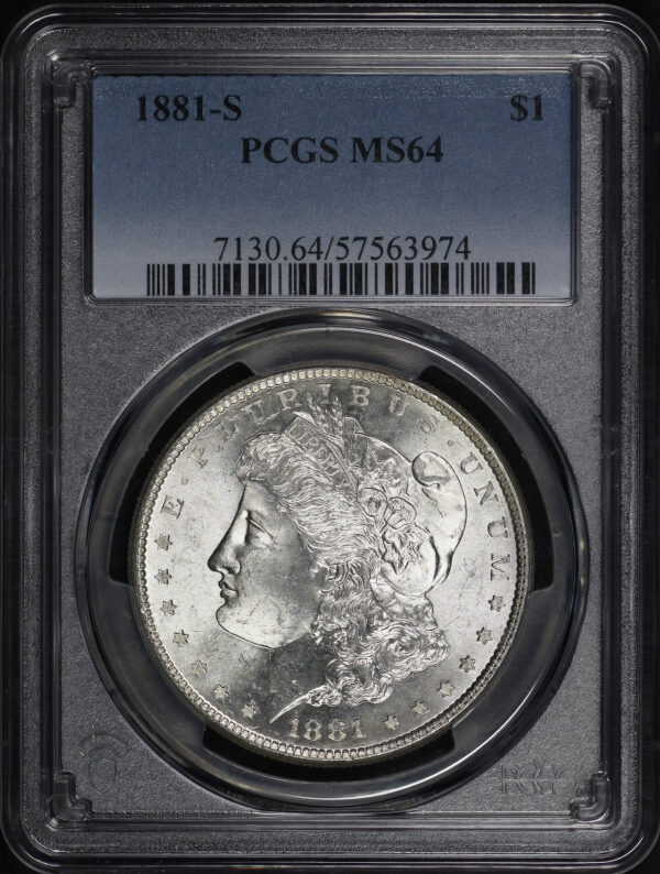 Obverse of this 1881-S Morgan Dollar PCGS MS-64