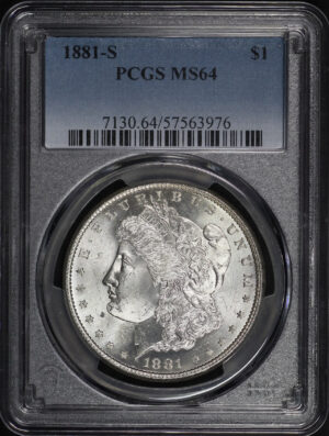 Obverse of this 1881-S Morgan Dollar PCGS MS-64