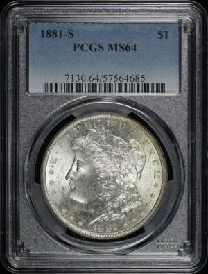 Obverse of this 1881-S Morgan Dollar PCGS MS-64