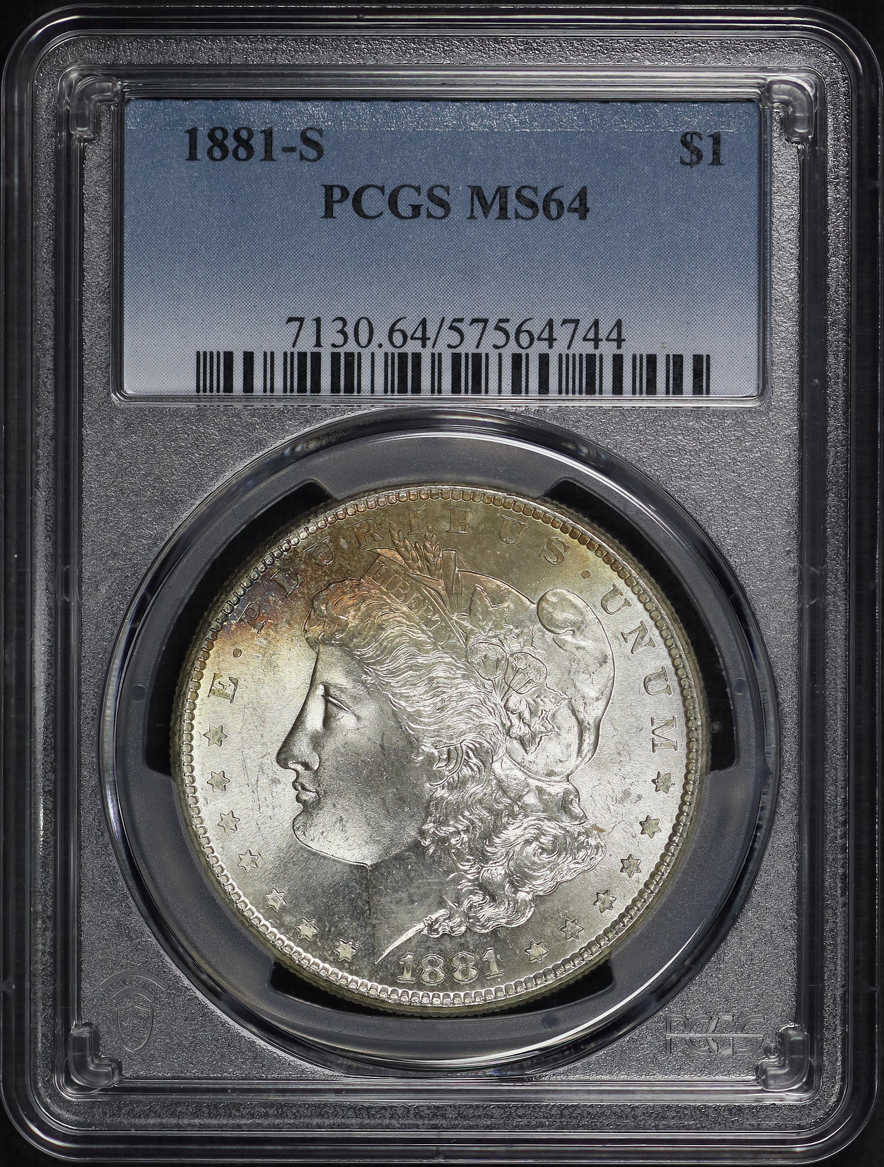 Obverse of this 1881-S Morgan Dollar PCGS MS-64