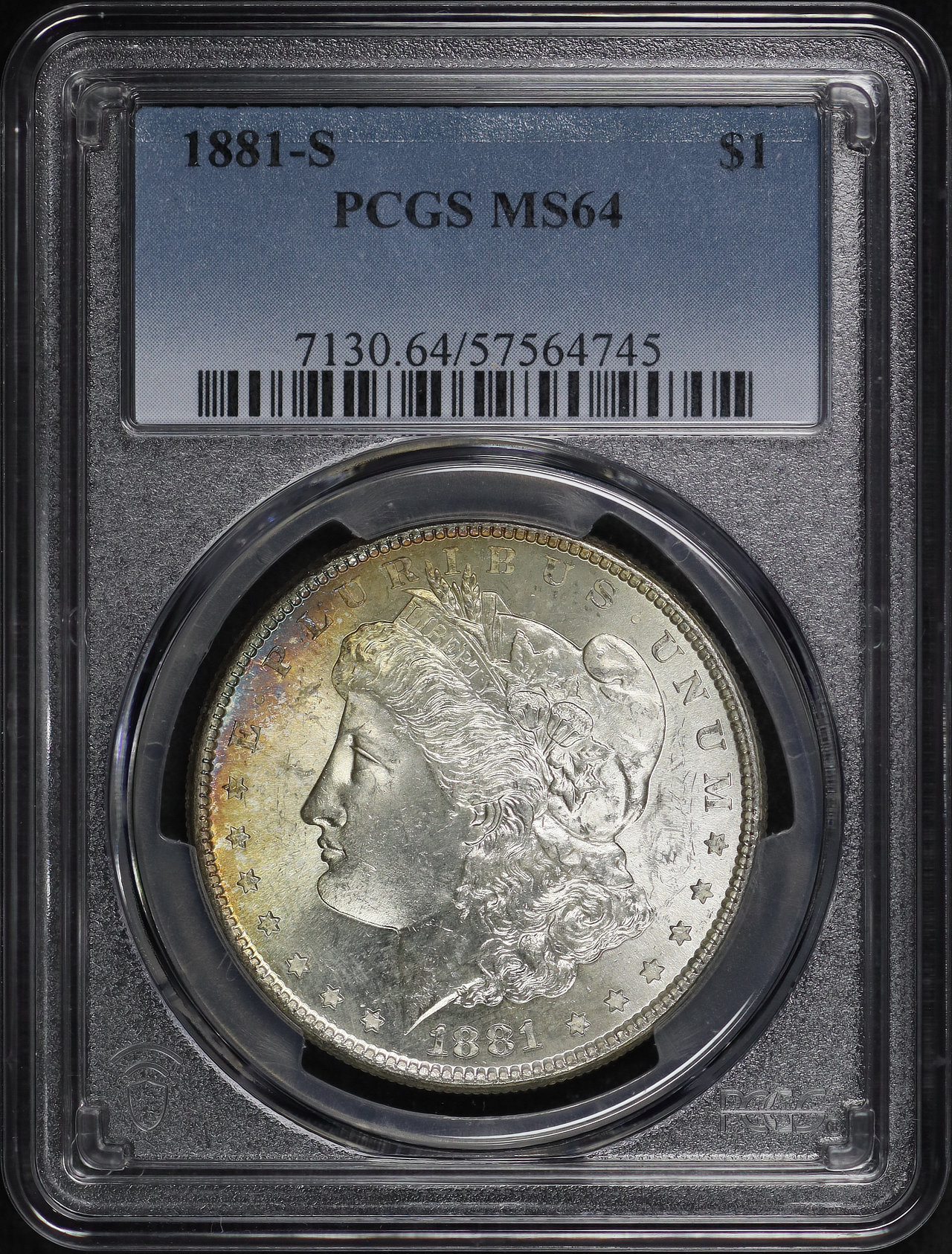 Obverse of this 1881-S Morgan Dollar PCGS MS-64