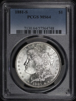 Obverse of this 1881-S Morgan Dollar PCGS MS-64