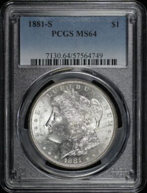 Obverse of this 1881-S Morgan Dollar PCGS MS-64