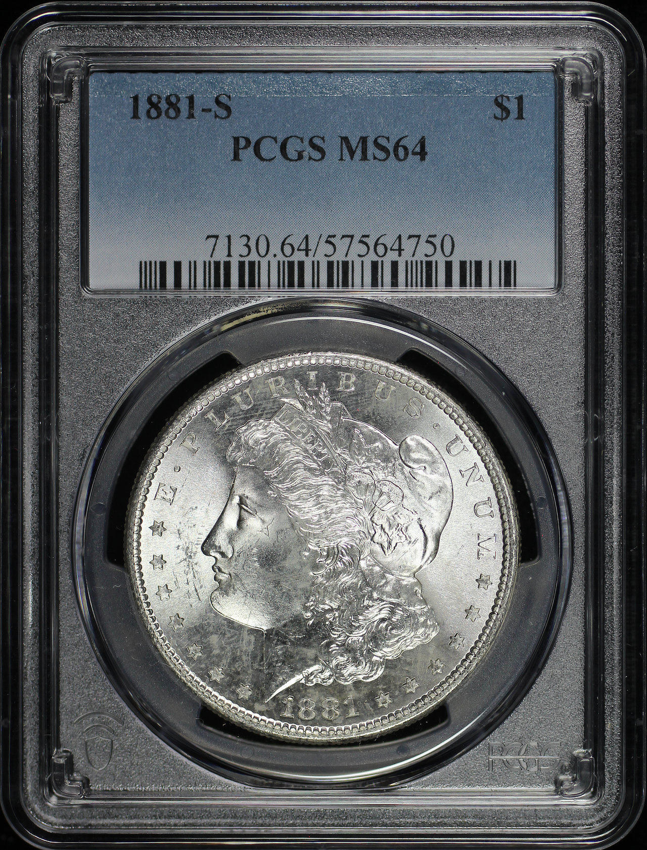Obverse of this 1881-S Morgan Dollar PCGS MS-64