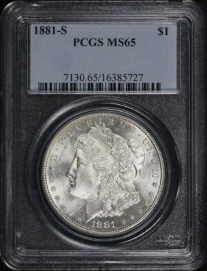 Obverse of this 1881-S Morgan Dollar PCGS MS-65