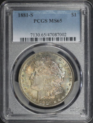 Obverse of this 1881-S Morgan Dollar PCGS MS-65