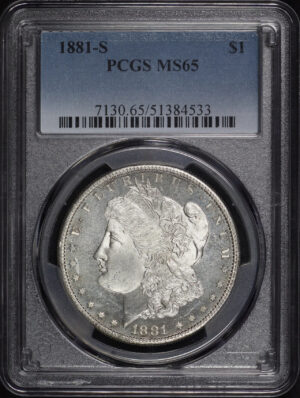 Obverse of this 1881-S Morgan Dollar PCGS MS-65