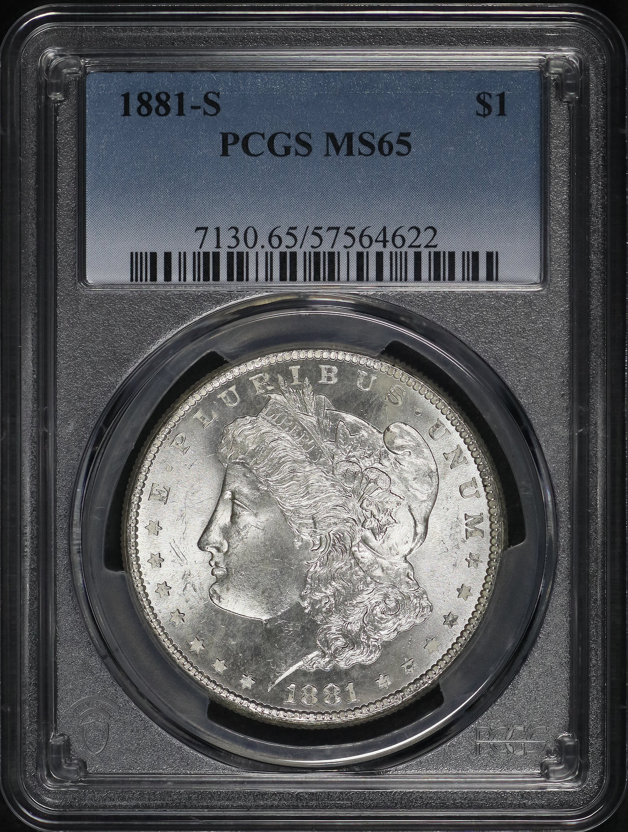 Obverse of this 1881-S Morgan Dollar PCGS MS-65