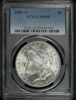 Obverse of this 1881-S Morgan Dollar PCGS MS-65