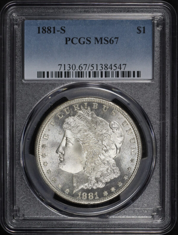 Obverse of this 1881-S Morgan Dollar PCGS MS-67