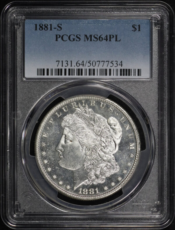 Obverse of this 1881-S Morgan Dollar PCGS MS-64 PL