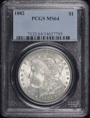 Obverse of this 1882 Morgan Dollar PCGS MS-64