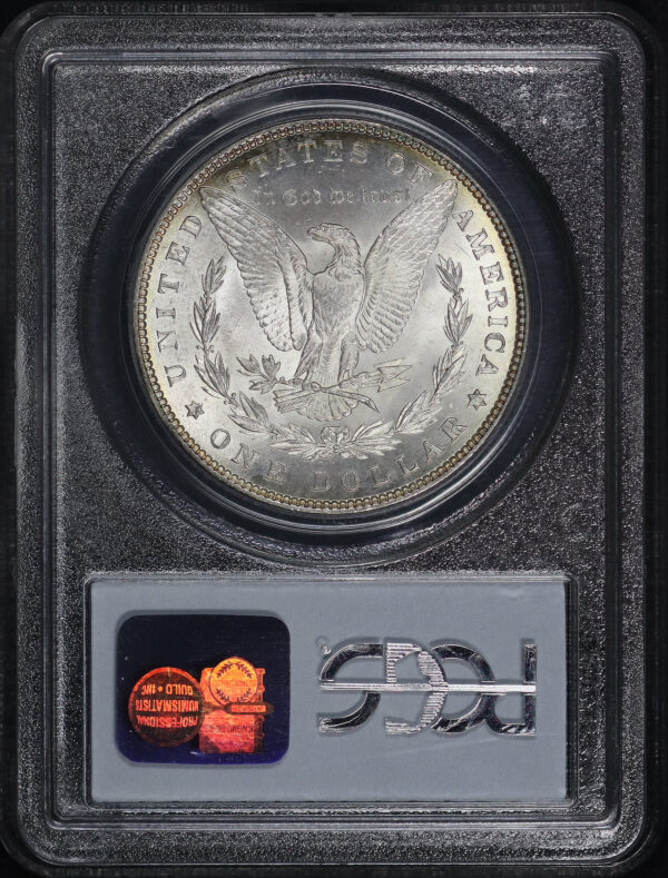 Reverse of this 1882 Morgan Dollar PCGS MS-65 Smoky Blue & Sunset Hue Obverse Toning