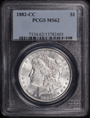 Obverse of this 1882-CC Morgan Dollar PCGS MS-62