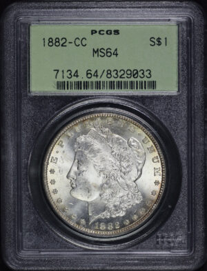 Obverse of this 1882-CC Morgan Dollar PCGS MS-64