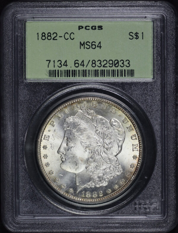 Obverse of this 1882-CC Morgan Dollar PCGS MS-64