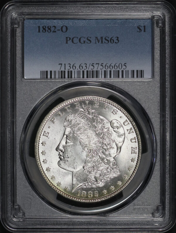Obverse of this 1882-O Morgan Dollar PCGS MS-63