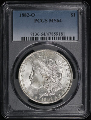 Obverse of this 1882-O Morgan Dollar PCGS MS-64