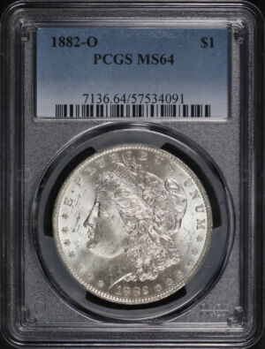 Obverse of this 1882-O Morgan Dollar PCGS MS-64