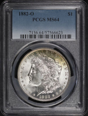 Obverse of this 1882-O Morgan Dollar PCGS MS-64