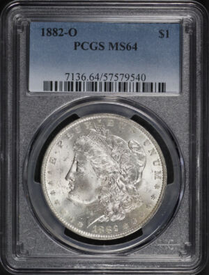 Obverse of this 1882-O Morgan Dollar PCGS MS-64