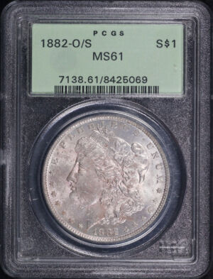 Obverse of this 1882-O/S Strong Morgan Dollar PCGS MS-61 Old Green Holder