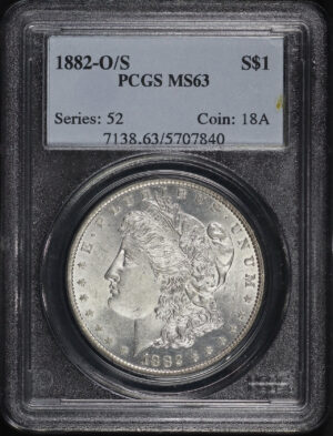 Obverse of this 1882-O/S Strong Morgan Dollar PCGS MS-63