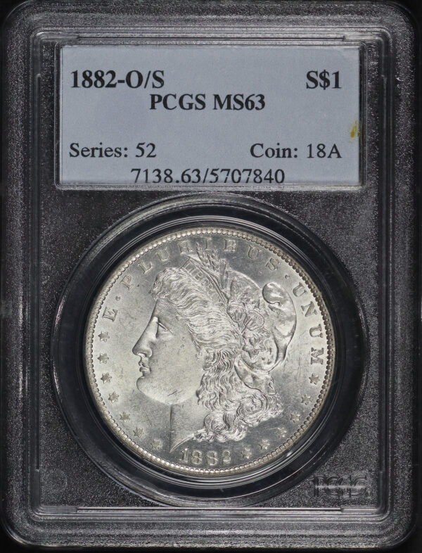 Obverse of this 1882-O/S Strong Morgan Dollar PCGS MS-63