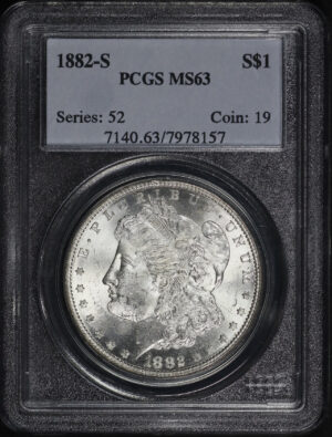 Obverse of this 1882-S Morgan Dollar PCGS MS-63