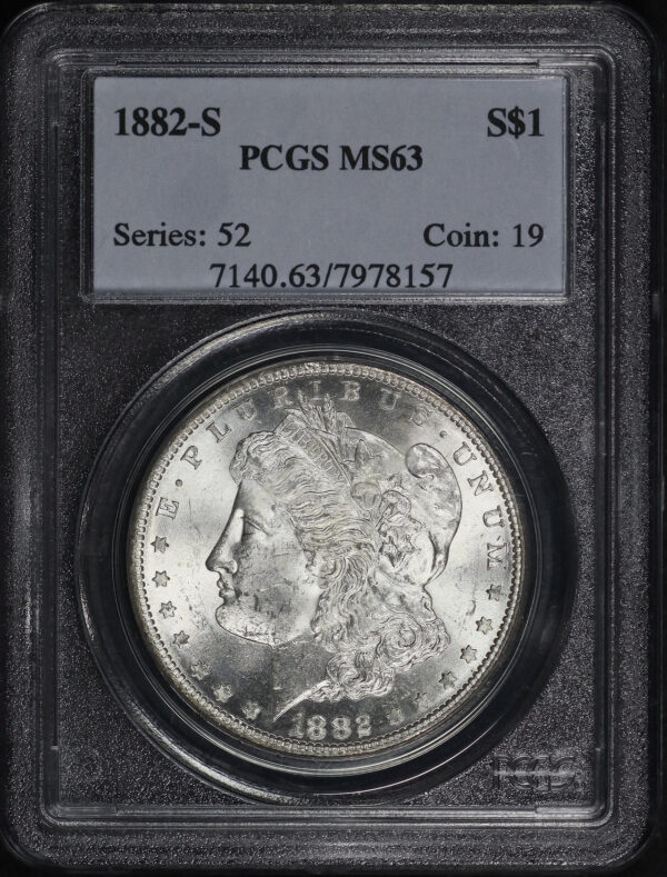 Obverse of this 1882-S Morgan Dollar PCGS MS-63