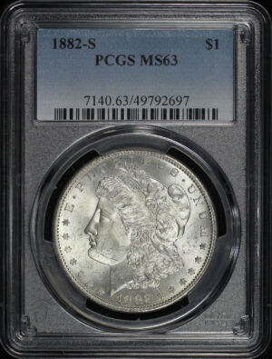 Obverse of this 1882-S Morgan Dollar PCGS MS-63
