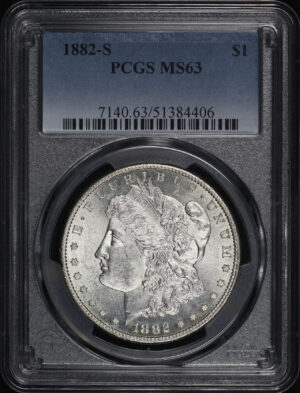 Obverse of this 1882-S Morgan Dollar PCGS MS-63