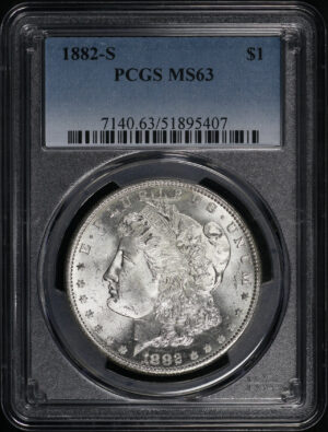 Obverse of this 1882-S Morgan Dollar PCGS MS-63