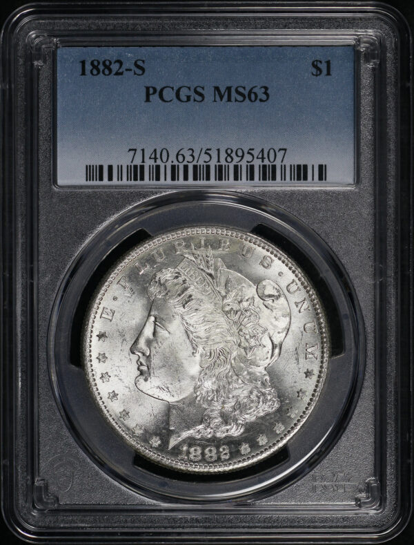 Obverse of this 1882-S Morgan Dollar PCGS MS-63