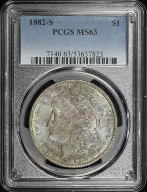 Obverse of this 1882-S Morgan Dollar PCGS MS-63