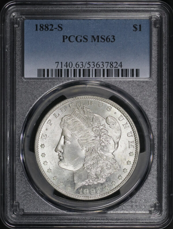 Obverse of this 1882-S Morgan Dollar PCGS MS-63