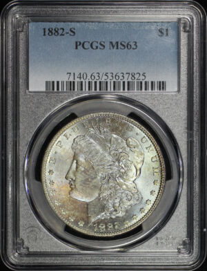 Obverse of this 1882-S Morgan Dollar PCGS MS-63