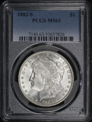 Obverse of this 1882-S Morgan Dollar PCGS MS-63