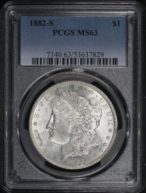 Obverse of this 1882-S Morgan Dollar PCGS MS-63